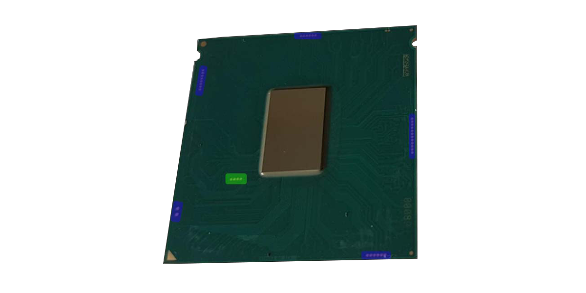 Kontaktflächen die isoliert werden sollten (blau und grün markiert)