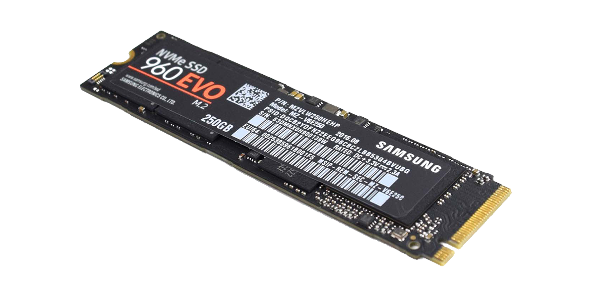 Die NVMe-SSD für das Betriebssystem: Samsung 960 Evo mit 250 GB
