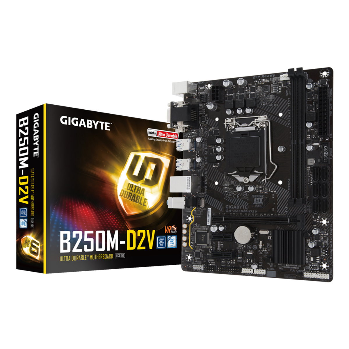 Gigabyte B250M-D2V (Bild: Gigabyte)