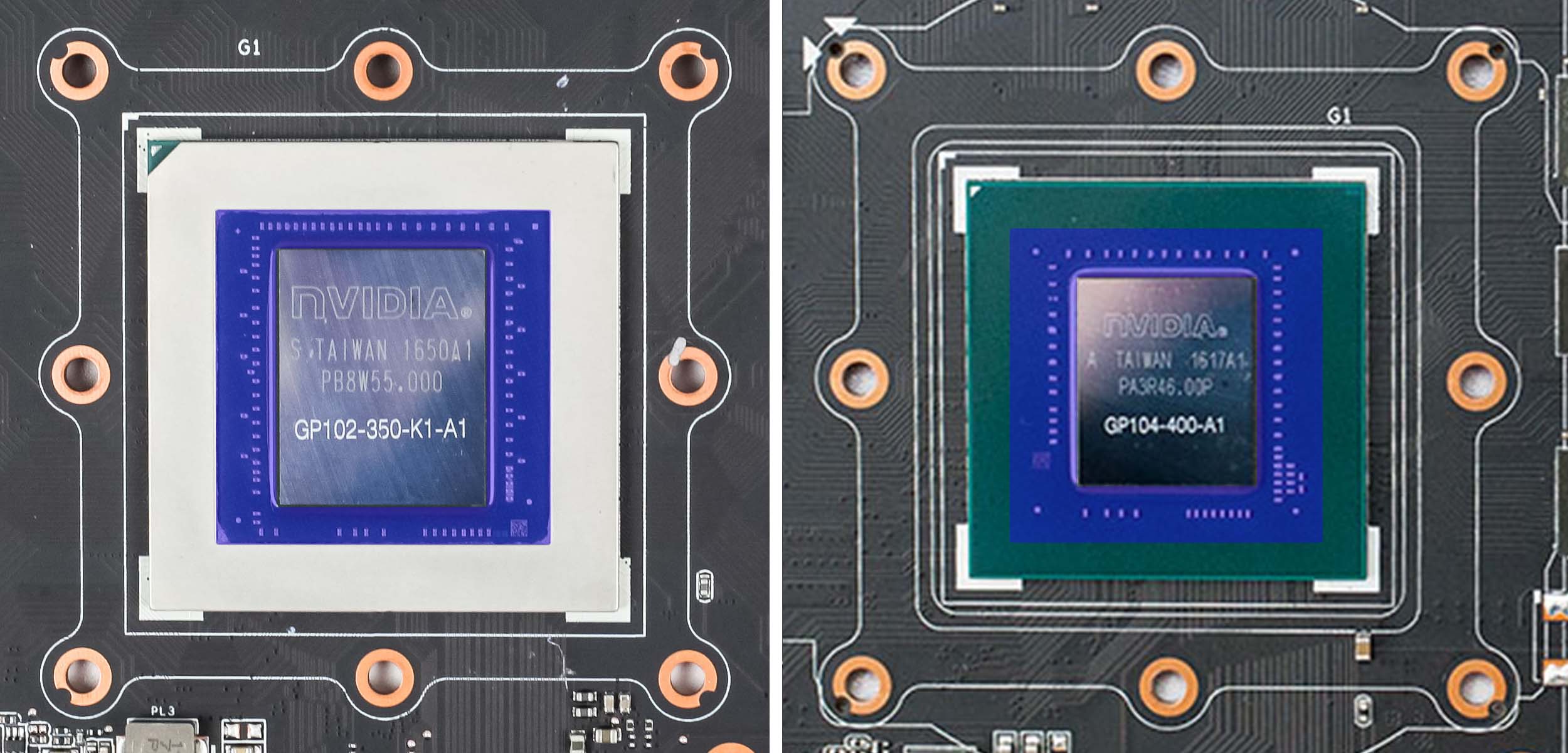 Die lackierten Flächen, blau markiert.