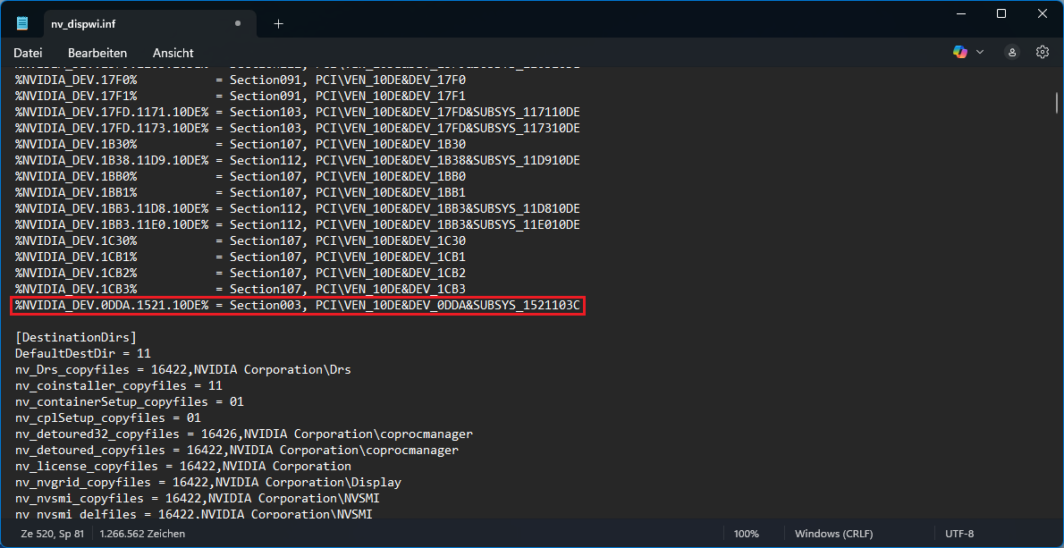 %NVIDIA_DEV.0DDA.1521.10DE% = Section003, PCI\VEN_10DE&DEV_0DDA&SUBSYS_1521103C