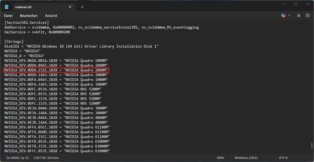 NVIDIA_DEV.0DDA.1521.1028 = "NVIDIA Quadro 2000M"