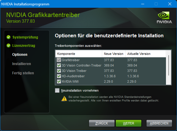 Das sind die benutzerdefinierten Optionen.