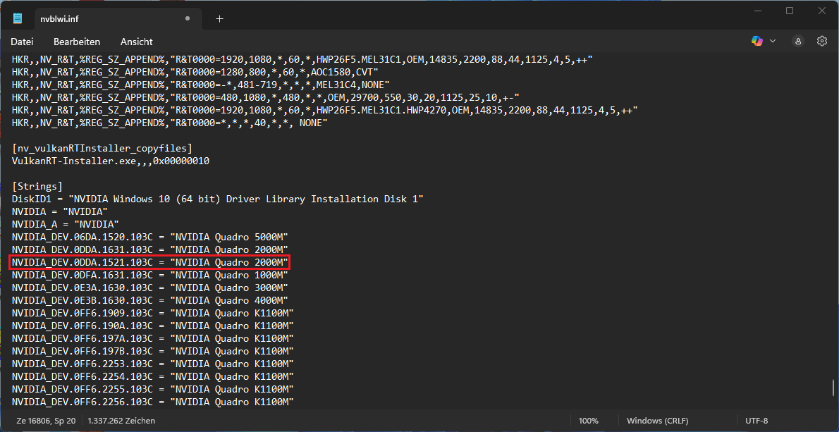 NVIDIA_DEV.0DDA.1521.103C = "NVIDIA Quadro 2000M"