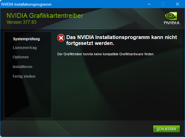 Die Prüfung ist fehlgeschlagen.