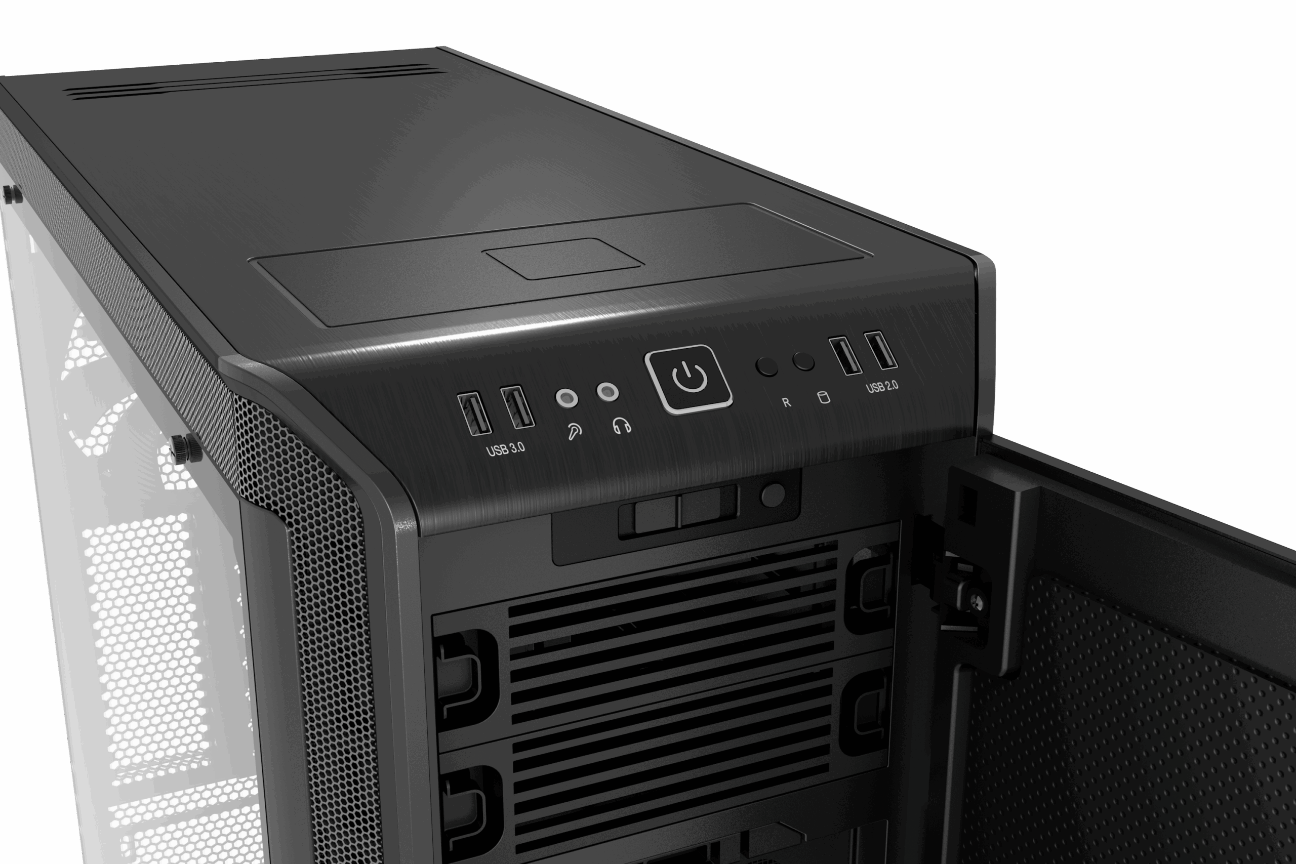 USB-Ports am Frontpanel und Qi-Lademöglichkeit