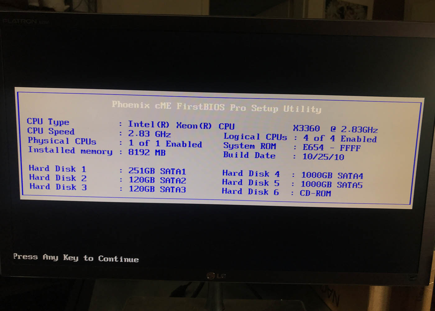 BIOS Zusammenfassung beim Boot