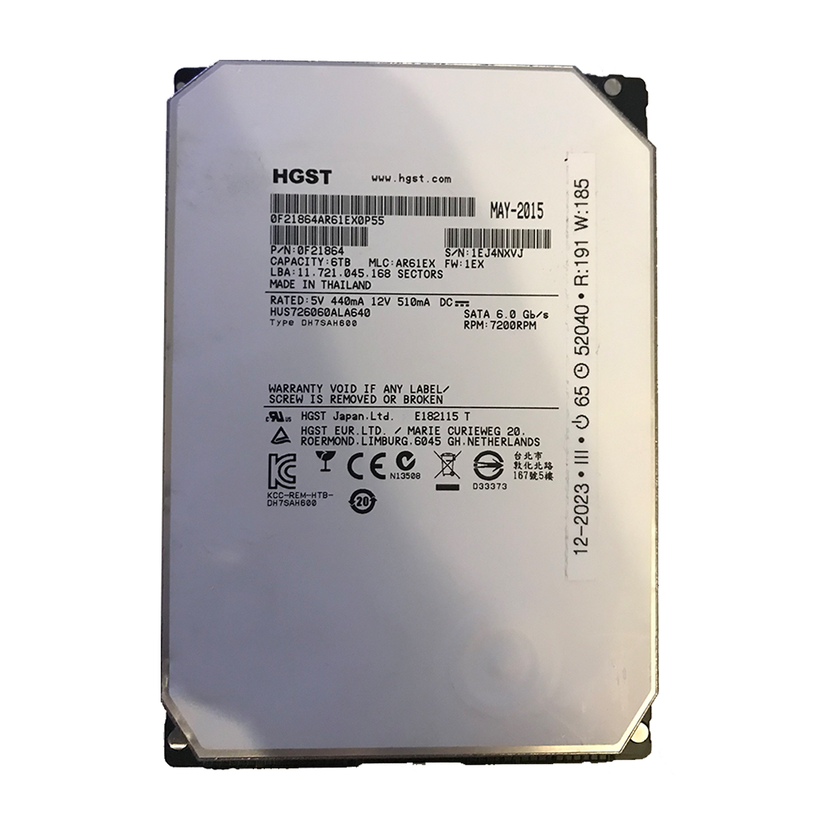 3.5" Festplatte von HGST mit 6 TB Kapazität (Helium)