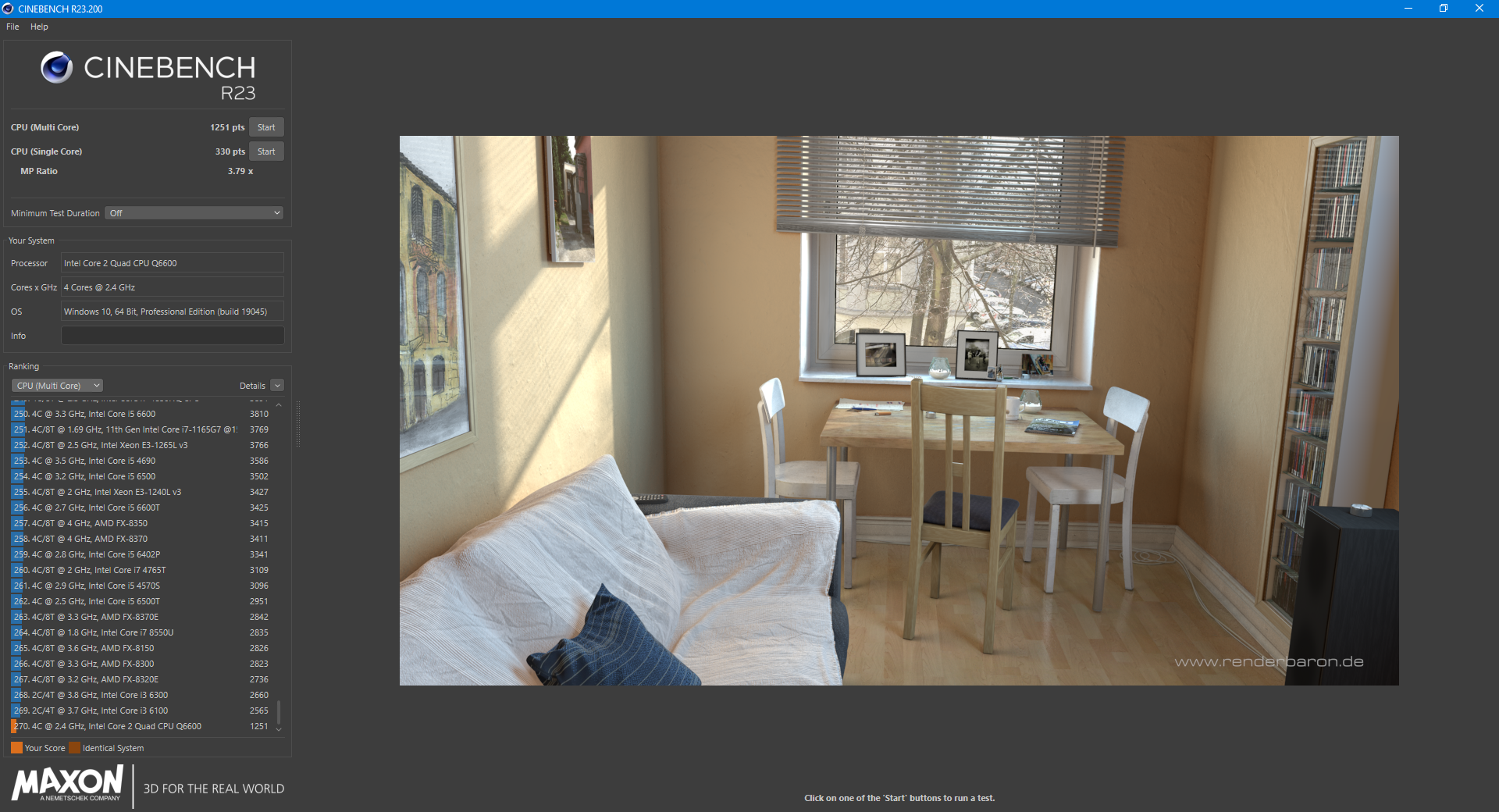 Cinebench R23 - Multi mit originalen Taktraten