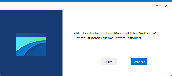 Eine Installation ohne Administratorrechte führt zu dieser Meldung.