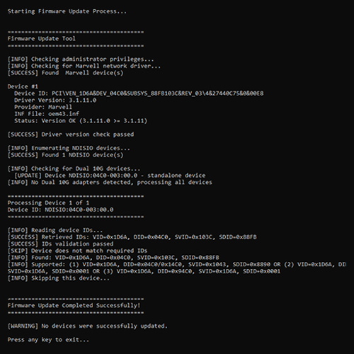 Mini-PC Server #7: Firmwareaktualisierung des Marvell / Aquantia AQC113 Controllers